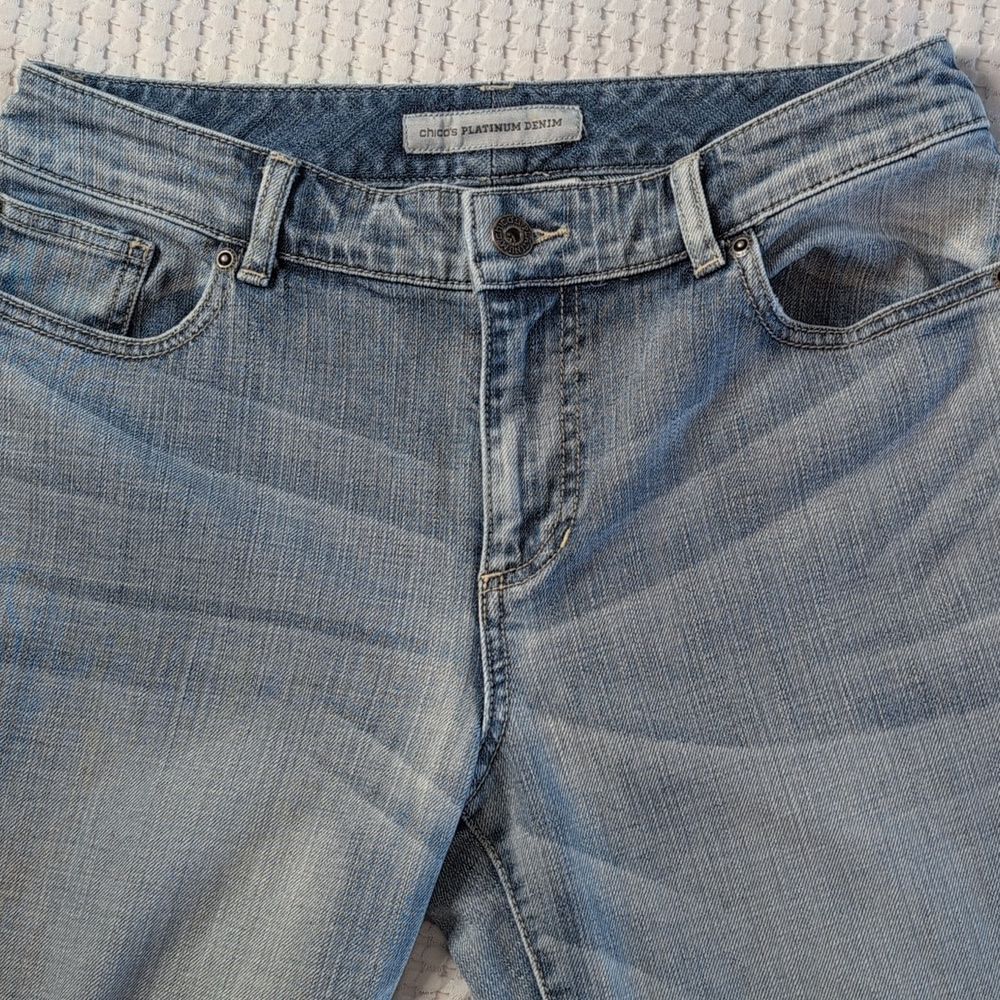 Chico's Denim Straight Leg Jeans in Light Blue